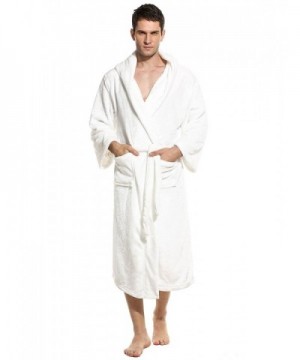 Men's Hooded Plush Bath Robe With Pockets-Long Hooded Bathrobe 4 Color ...