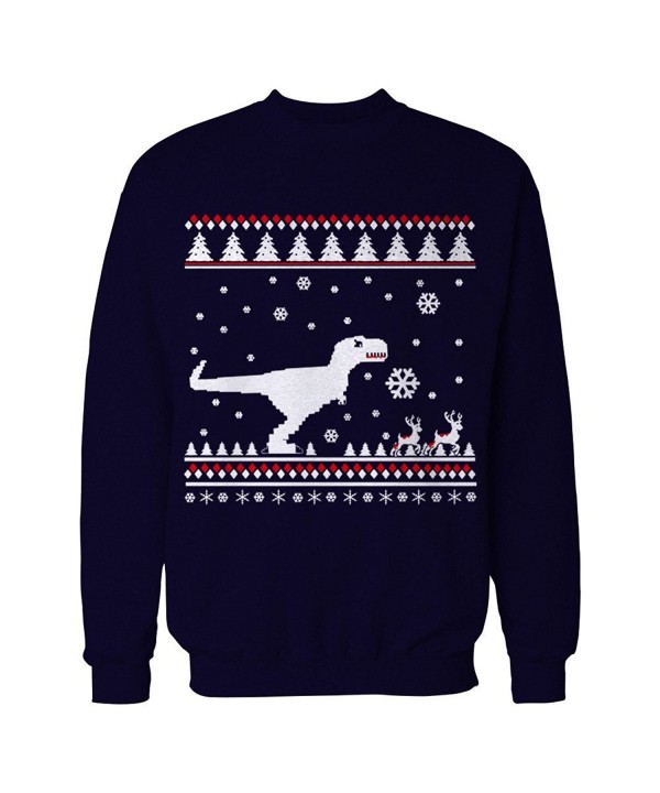 Dinosaur Ugly Christmas Sweater - Rex Hunting Sweater - C912NG03OL6
