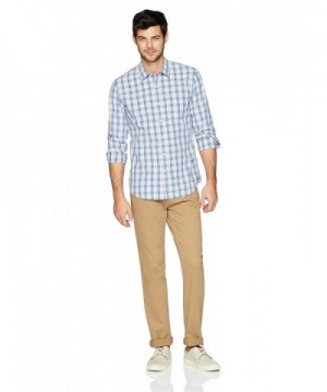 Men's Standard-Fit Long-Sleeve Multi Stripe Plaid Shirt - Pink/Blue ...