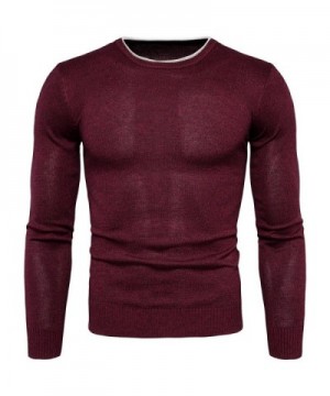 Mens Pullover Sweater Slim Comfortably Knitted Long Sleeve Solid Color ...