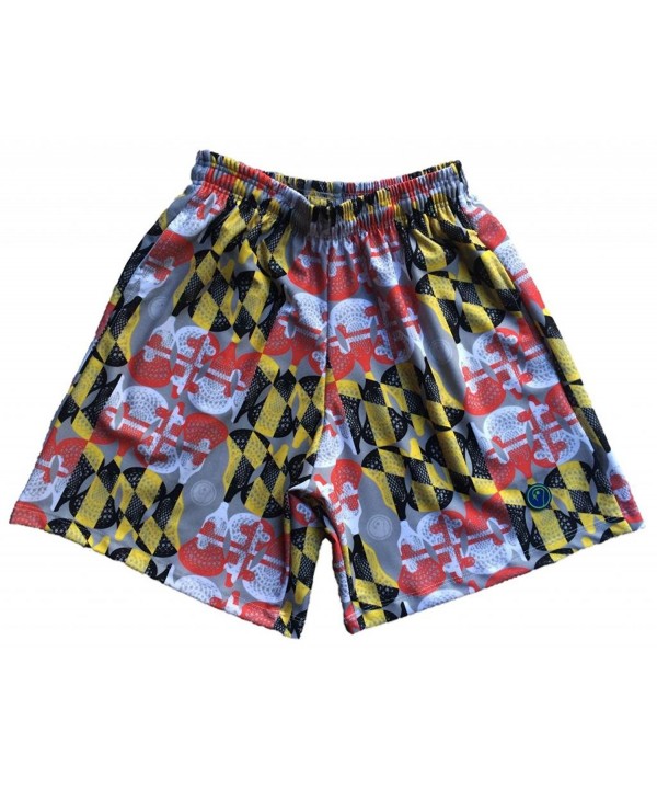 Mens Maryland Flag Lacrosse Shorts - CG11S4ZGKU9