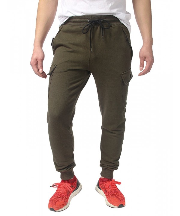Men's Joggers Pants Gym Workout Running Trousers - Armygreen_a304 ...