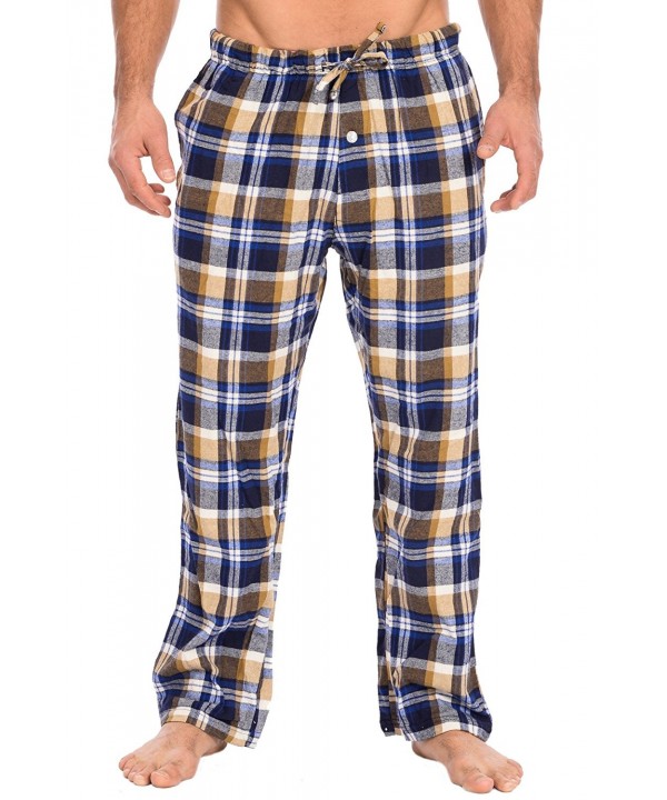 Sleepwear Men's Flannel Cotton Woven Pajama Pants - Blue/Tan Plaid ...