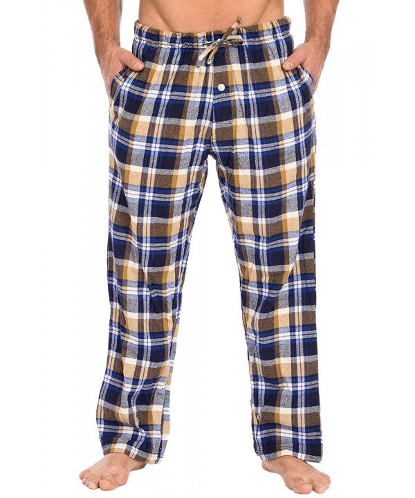 Sleepwear Men's Flannel Cotton Woven Pajama Pants - Blue/Tan Plaid ...