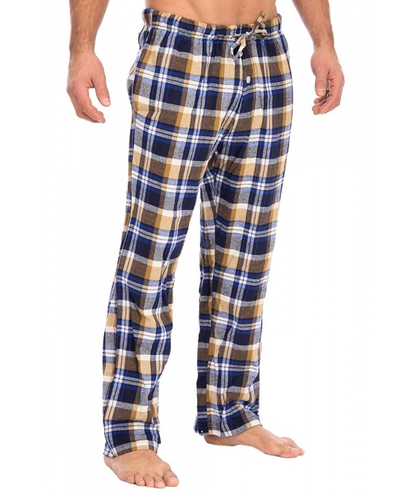 Sleepwear Men's Flannel Cotton Woven Pajama Pants - Blue/Tan Plaid ...