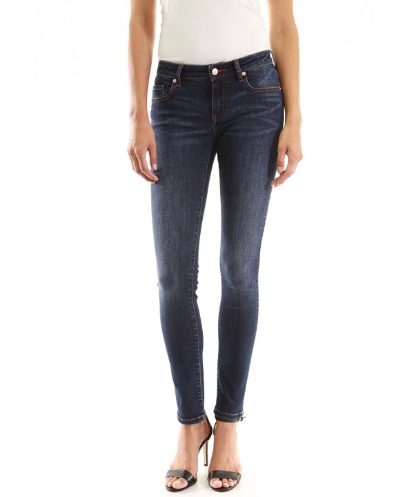 Women's Super Stretch Denim Ankle Skinny Jeans - Dark Blue - CS185GAC0IW