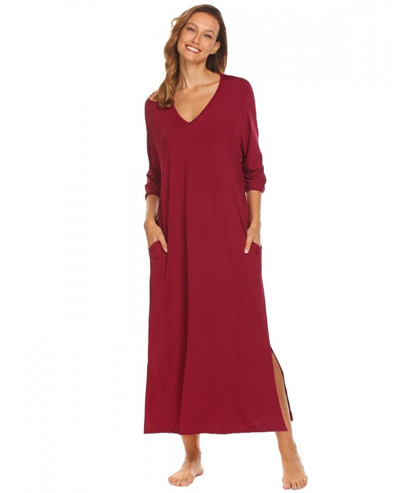 Womens Nightgown Long Sleepwear Oversized Loose Fit Loungewear Dress S ...