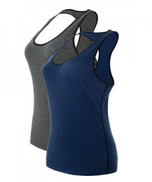 Women's Cotton Camisole Shelf Bra Spaghetti Straps Tank Top 2 Packs - Blue/Grey(no Shelf Bra