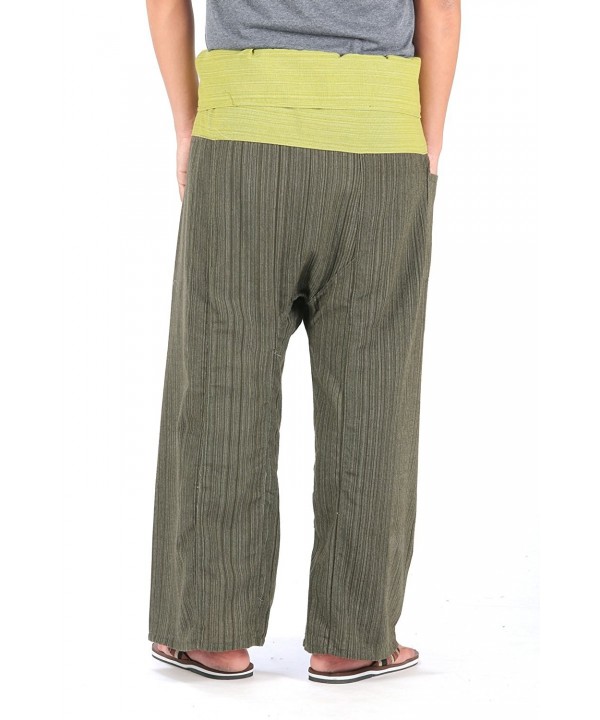 2 Tone Cotton Fisherman Pants Wide Leg Hippie Boho Pajama Yoga Pants ...