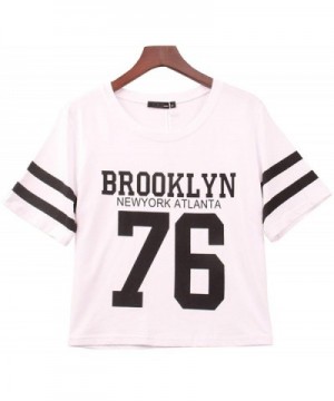 Women's Crop Top T-Shirt Brooklyn 76 Newyork Atlanta Printed Cropped ...